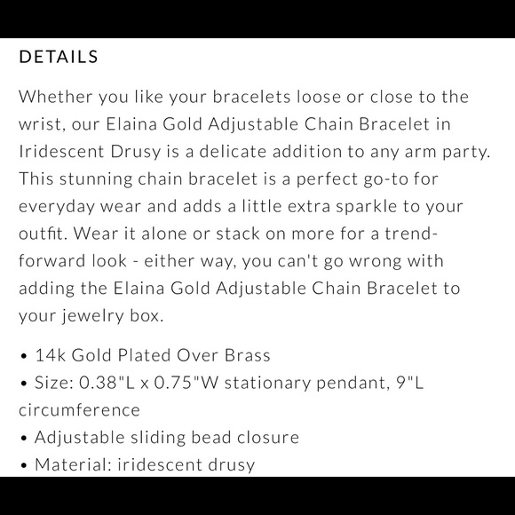 Kendra Scott Gold Elaina Bracelet w/ Drusy Stone - Picture 7 of 7